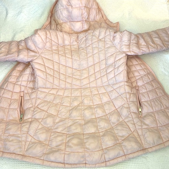 DKNY Sport Puffer Jacket Coat Faux Fur Lined Blush Pink Women’s Size Small - Picture 9 of 12